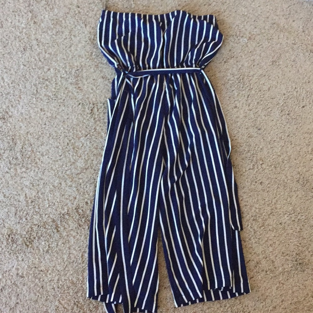 Blue and white stripe Romper